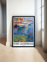 Load image into Gallery viewer, Fort Lauderdale Travel Poster - Las Olas Boulevard Canvas Print - Intracoastal Waterway Wall Poster - Intracoastal Waterway Travel Print-0