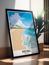 Load image into Gallery viewer, Negril Travel Prints - Norman Manley Blvd Travel Poster Print - Caribbean Travel Posters - Negril Norman Manley Blvd Art Deco Prints-1