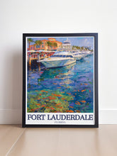 Load image into Gallery viewer, Fort Lauderdale Travel Poster - Las Olas Boulevard Canvas Print - Intracoastal Waterway Wall Poster - Intracoastal Waterway Travel Print-1