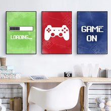 Load image into Gallery viewer, Video Game Wall Art Canvas Painting Gaming Room Decor Posters and Prints Abstract Party Artwork Picture for Boys Room Decoration-1