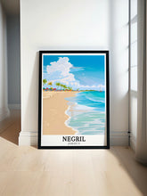 Load image into Gallery viewer, Negril Travel Prints - Norman Manley Blvd Travel Poster Print - Caribbean Travel Posters - Negril Norman Manley Blvd Art Deco Prints-0