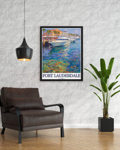 Load image into Gallery viewer, Fort Lauderdale Travel Poster - Las Olas Boulevard Canvas Print - Intracoastal Waterway Wall Poster - Intracoastal Waterway Travel Print-4

