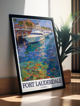 Load image into Gallery viewer, Fort Lauderdale Travel Poster - Las Olas Boulevard Canvas Print - Intracoastal Waterway Wall Poster - Intracoastal Waterway Travel Print-3
