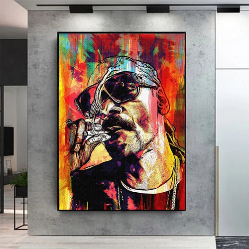 Hip Hop Rap Singer Smoking Art Posters Prints on Canvas Wall Pictures-0