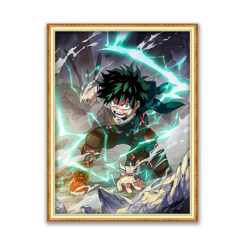 Meian Wholesale Anime Full Custom Size 5d Crystal Diamond Painting Painting Canvas Wall Art-6