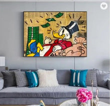 Load image into Gallery viewer, HD Motivation Cartoon Duck Make Money Graffiti Street Wall Art Pop Art Posters and Prints Painting on Canvas for Home Room Decor-4
