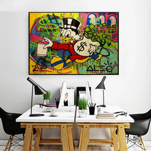 Load image into Gallery viewer, HD Motivation Cartoon Duck Make Money Graffiti Street Wall Art Pop Art Posters and Prints Painting on Canvas for Home Room Decor-2
