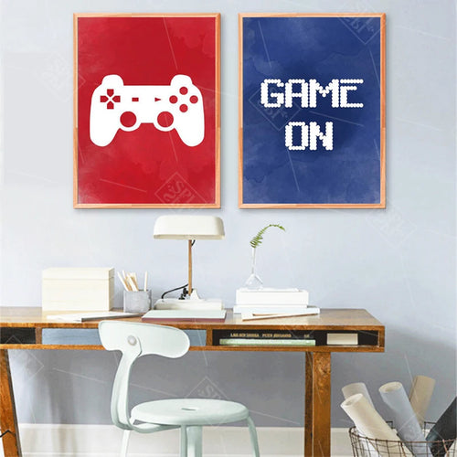 Video Game Wall Art Canvas Painting Gaming Room Decor Posters and Prints Abstract Party Artwork Picture for Boys Room Decoration-0