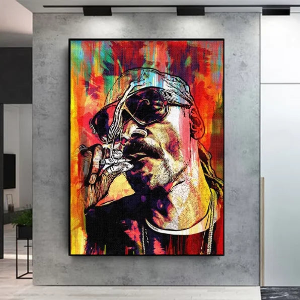 Hip Hop Rap Singer Smoking Art Posters Prints on Canvas Wall Pictures-6