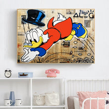 Load image into Gallery viewer, HD Motivation Cartoon Duck Make Money Graffiti Street Wall Art Pop Art Posters and Prints Painting on Canvas for Home Room Decor-3
