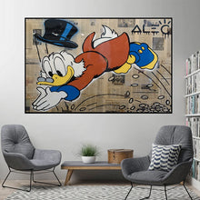 Load image into Gallery viewer, HD Motivation Cartoon Duck Make Money Graffiti Street Wall Art Pop Art Posters and Prints Painting on Canvas for Home Room Decor-5
