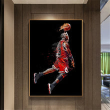 Load image into Gallery viewer, Abstract Art Painting Poster Fly Dunk Basketball Wall Pictures for Living Room Decoration Bedroom Sport Canvas-1
