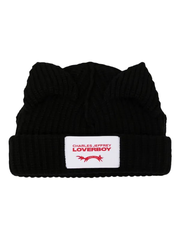 Charles Jeffrey Loverboy Bear Ribbed-Knit Beanie