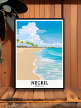 Load image into Gallery viewer, Negril Travel Prints - Norman Manley Blvd Travel Poster Print - Caribbean Travel Posters - Negril Norman Manley Blvd Art Deco Prints-3
